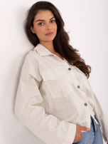 Jasnobeżowa koszula z kieszeniami RUE PARIS 