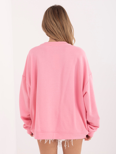 Pastelowa różowa dresowa bluza z bawełny