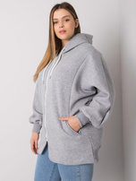 Szara melanżowa bluza plus size z kapturem Ella 