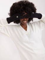 Hurtownia Czarne dwuczęściowe rękawiczki zimowe