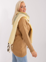 Hurtownia Żółty zimowy szal we wzory