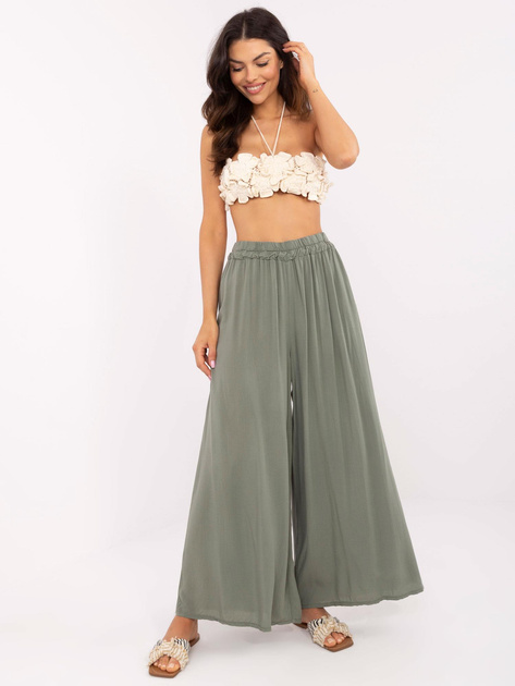 Hurt Khaki zwiewne spodnie materiałowe na lato OCH BELLA