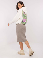 Ciemnobeżowa spódnica w szeroki prążek SUBLEVEL