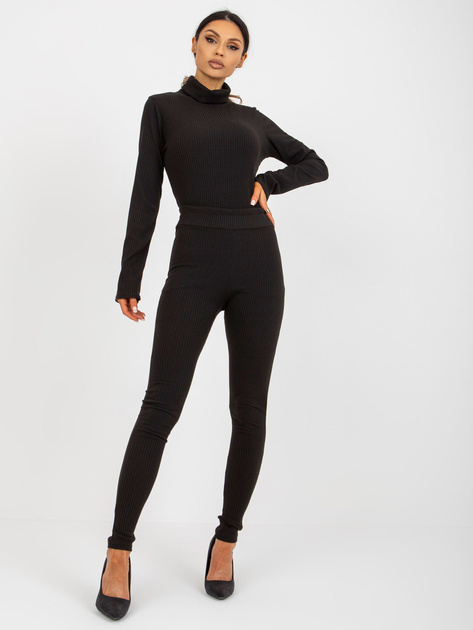 Hurt Czarne legginsy na co dzień od kompletu w prążek