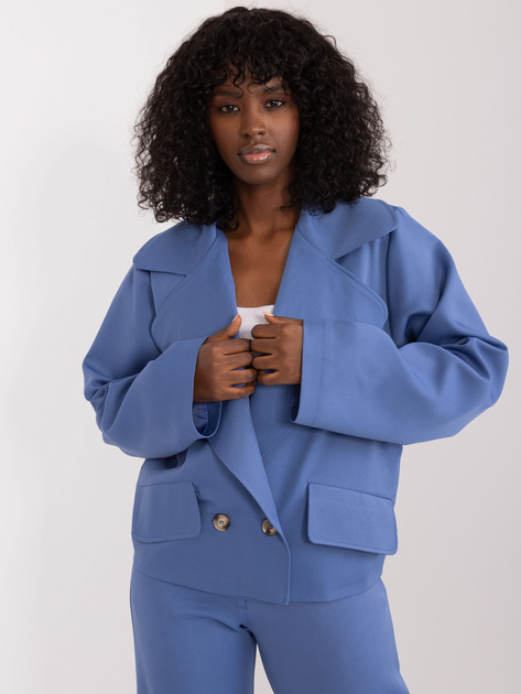 Hurt Szaro-niebieska dwurzędowa marynarka oversize