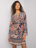 Ciemnoniebieska sukienka z printem Vancouver