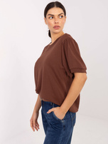 Brązowa bluzka basic z domieszką modalu