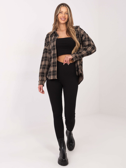 Hurt Czarne damskie legginsy basic z bawełny RUE PARIS