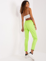 Hurt Limonkowe spodnie basic z gumką w pasie Aprilia