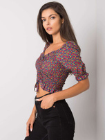 Niebieska bluzka z marszczeniem Bahia RUE PARIS