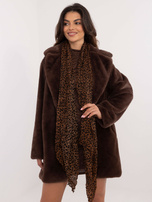 Hurt Brązowo-czarna chusta w zwierzęce wzory