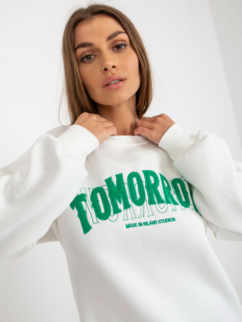 Hurtownia Ecru damska bluza bez kaptura z napisami