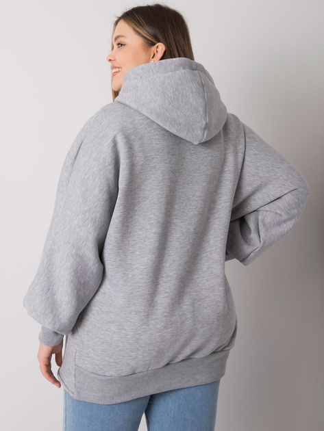 Szara melanżowa bluza plus size z kapturem Ella
