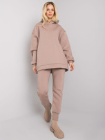 Ciemnobeżowy dresowy komplet dwuczęściowy Lucia