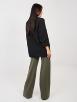 Khaki eleganckie spodnie z wysokim stanem