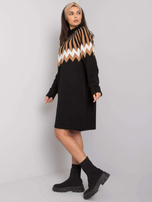 Czarna luźna sukienka z dzianiny Shereen RUE PARIS