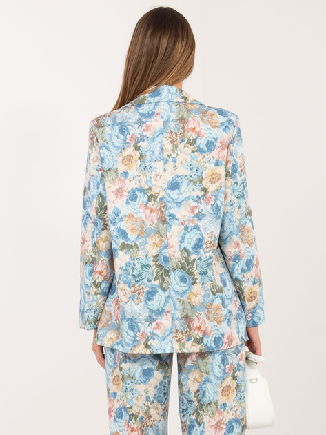 Jasnoniebieska damska marynarka w kwiaty RUE PARIS