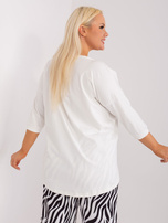 Hurt Ecru casualowa bluzka plus size z rozcięciami