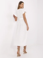 Biała midi sukienka z rozcięciem