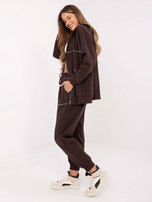 Czekoladowy dwuczęściowy komplet z bluzą oversize