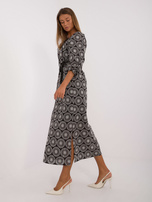 Hurt Czarna prosta sukienka koktajlowa z haftem