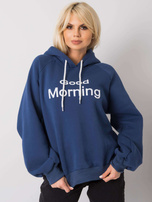 Ciemnoniebieska ocieplana bluza oversize z kapturem Alice