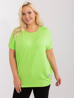 Hurt Jasnozielona bluzka plus size z okrągłym dekoltem