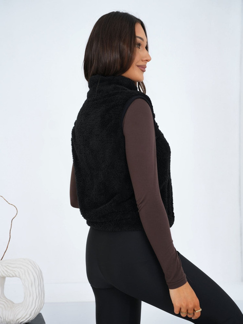 Czarna damska kamizelka miś ze stójką