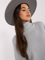 Hurtownia Szary luźny sweter golf we wzory