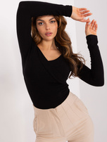 Hurt Czarna damska bluzka z długim rękawem