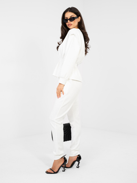 Ecru dresowe spodnie z kieszeniami RUE PARIS