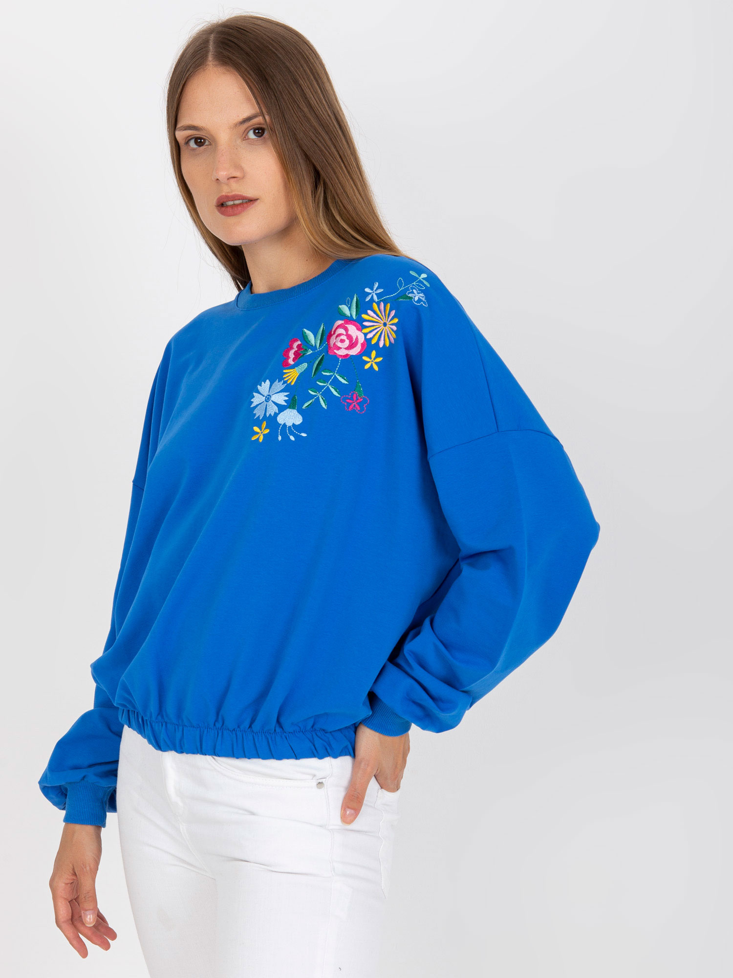 Hurt Ciemnoniebieska bluza bez kaptura bawełniana RUE PARIS 