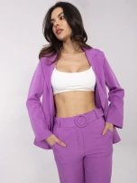 Hurt Fioletowe materiałowe spodnie z wysokim stanem