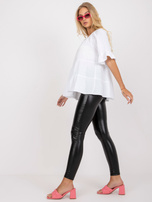 Biała muślinowa bluzka na co dzień z falbaną OCH BELLA 