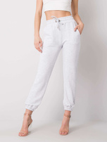 Jasnoszare melanżowe spodnie Agueda RUE PARIS