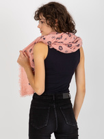 Hurtownia online Brudnoróżowy damski szal z printami