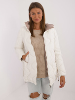 Hurt Ecru pikowana kurtka przejściowa z kieszeniami