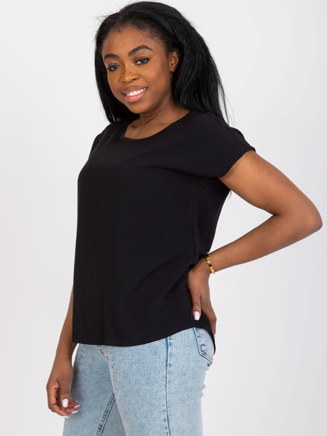 Czarna bluzka na co dzień z wiskozy SUBLEVEL