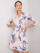 Jasnoróżowa sukienka we wzory Elise