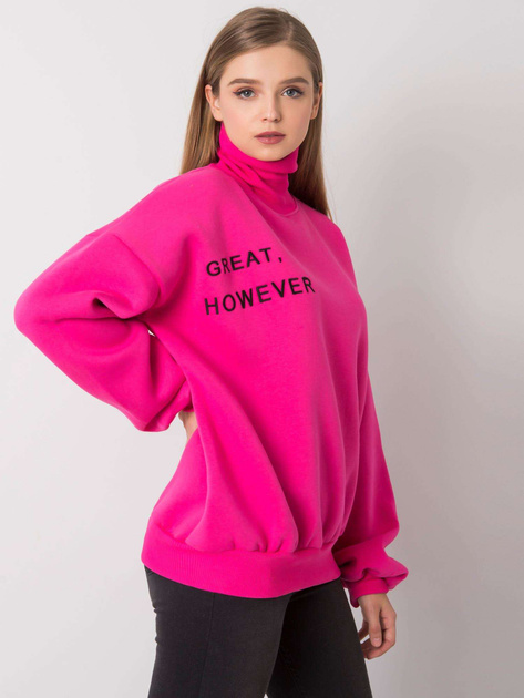 Fuksjowa ocieplana bluza oversize Kelly