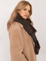 Hurt Khaki-brązowy szal w geometryczne wzory