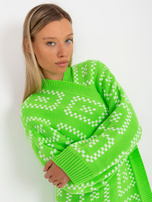 Online-Großhandel Fluo grüner langer Oversize-Kardigan RUE PARIS