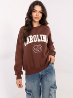 Hurtownia Brązowa damska bluza oversize z napisem