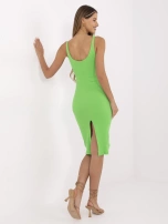 Hellgrünes Midi-Kleid mit Schlitz RUE PARIS.