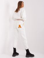 Hurt Ecru-fluo pomarańczowy dresowy komplet damski