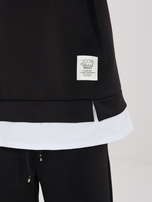 Czarny dresowy komplet z naszywką RUE PARIS 