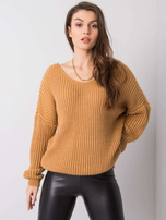 Camelowy sweter Bernadette OCH BELLA