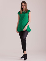 Zielona tunika z warstwowymi falbanami