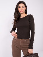 Czekoladowa dopasowana bluzka z bawełny 