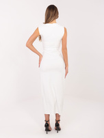 Ecru wieczorowa sukienka bez rękawów RUE PARIS